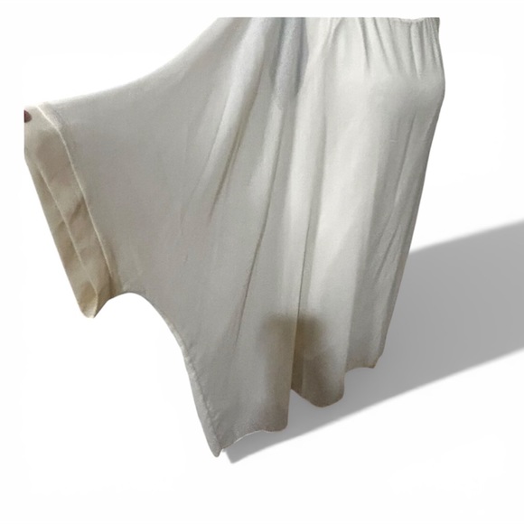 Easel Cream Flowy Scoop Neck Tunic L | Boho Chic Coastal Minimalist - Picture 4 of 4